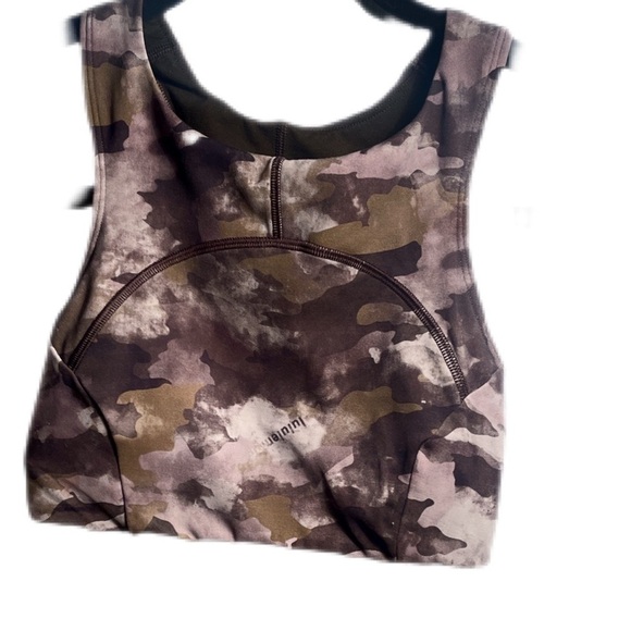 Lululemon Tough Train High-Neck Bra *Medium Support C/D Cup Heritage Camo Wash 2 - Picture 2 of 3